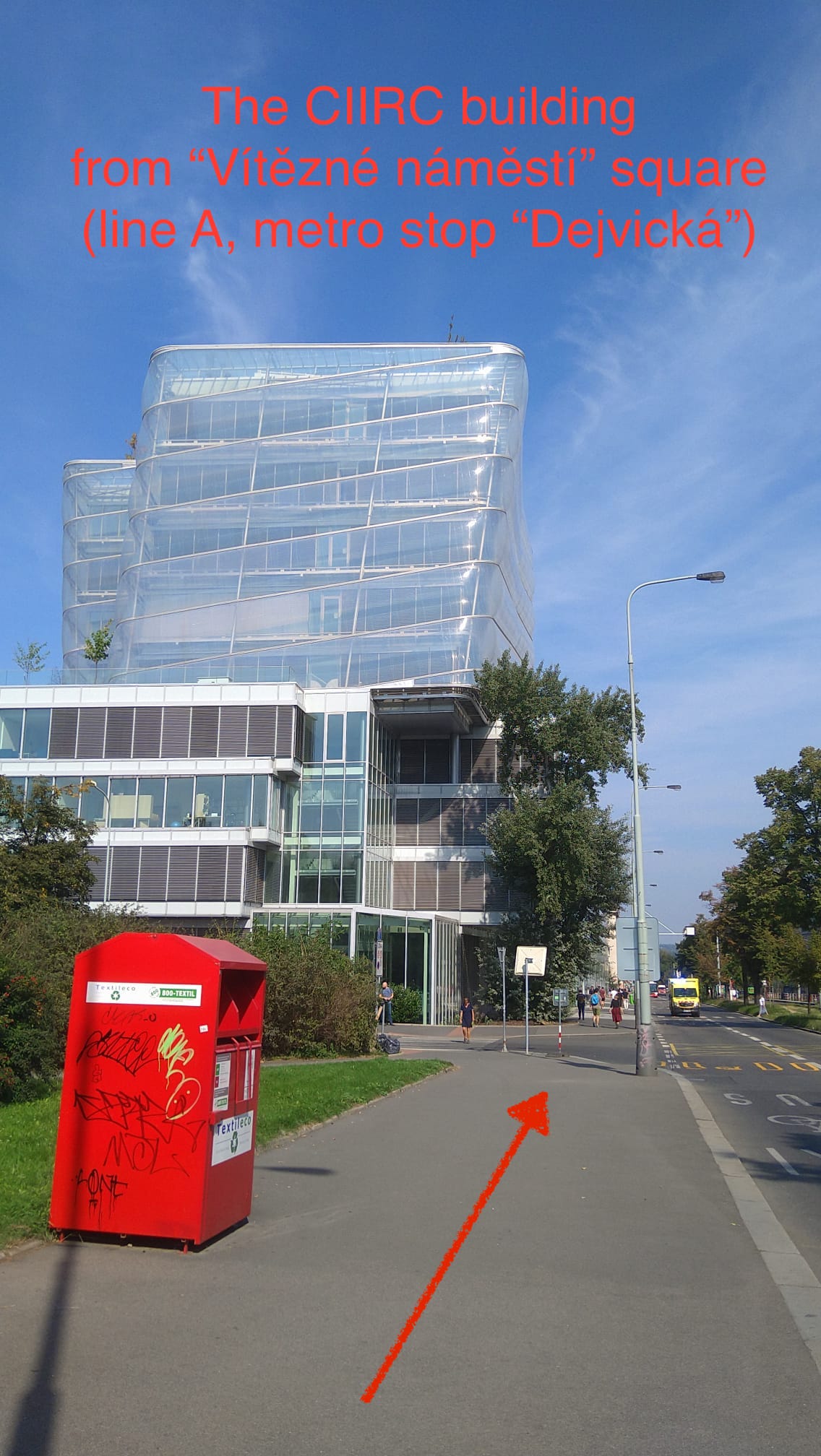 Getting to the CIIRC building from the nearest metro station